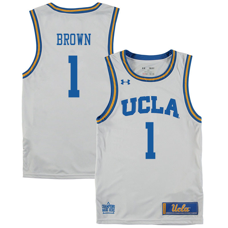 Men #1 Moses Brown UCLA Bruins College Basketball Jerseys Sale-White - Click Image to Close